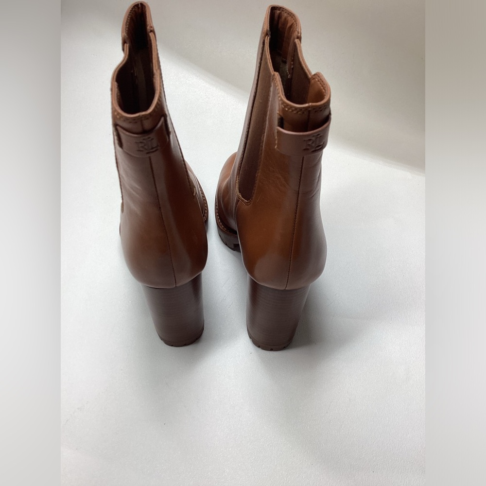 Ralph Lauren Myla Cognac Leather Bootie - Picture 4 of 11